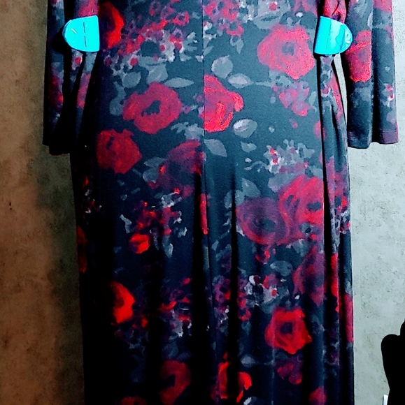 Talbot's Rose Print Dress, Sweetheart Neckline - Picture 4 of 5